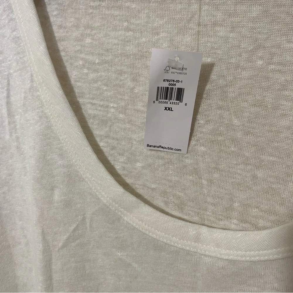 NWT Banana Republic 100% Linen White Tee T-Shirt Women’s Size XXL - Picture 8 of 12